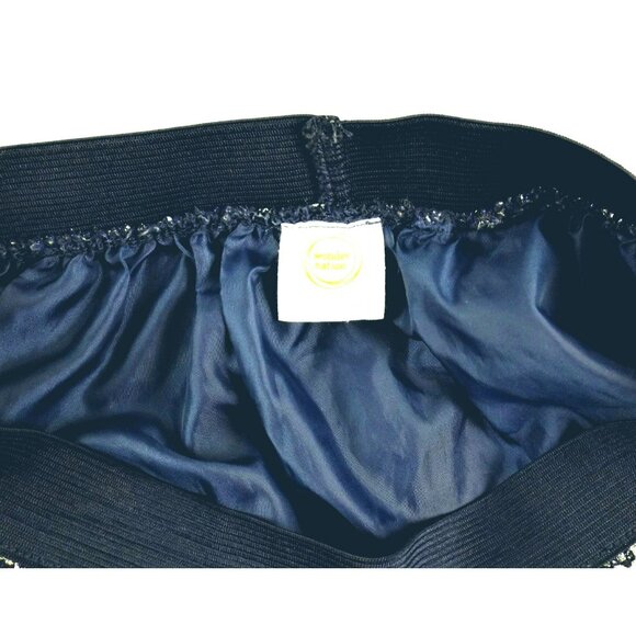 Girls Mini Skirt Metallic Silver Blue Floral Print Size Large Skater JH1046 - Picture 4 of 4